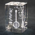 3D Laser Engraved Crystal Cube | Paperweight | Banjo