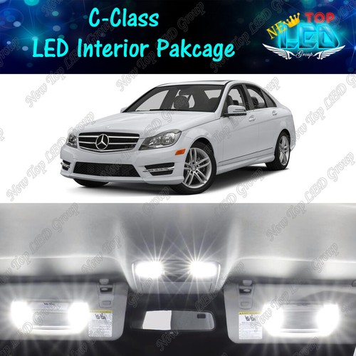 9x White LED Interior Lights Kit For 2008 - 2014 Mercedes Benz W204 C250 C300 - Foto 1 di 12