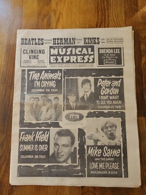 NME New Musical Express September 11th 1964 The Animals Cover 