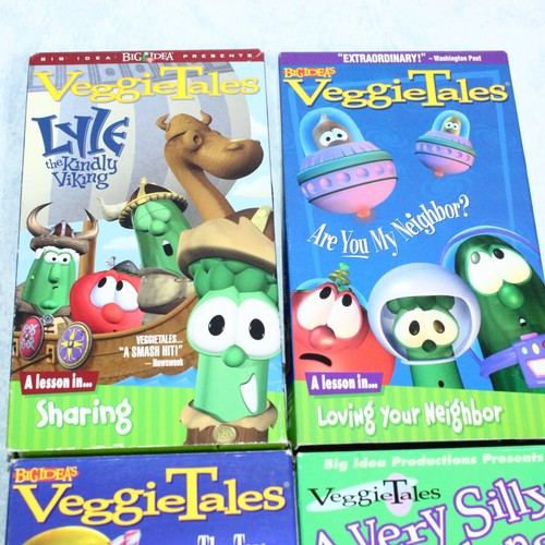 Veggie Tales Vtg Kids VHS Set Of 5 - Foto 3 di 10
