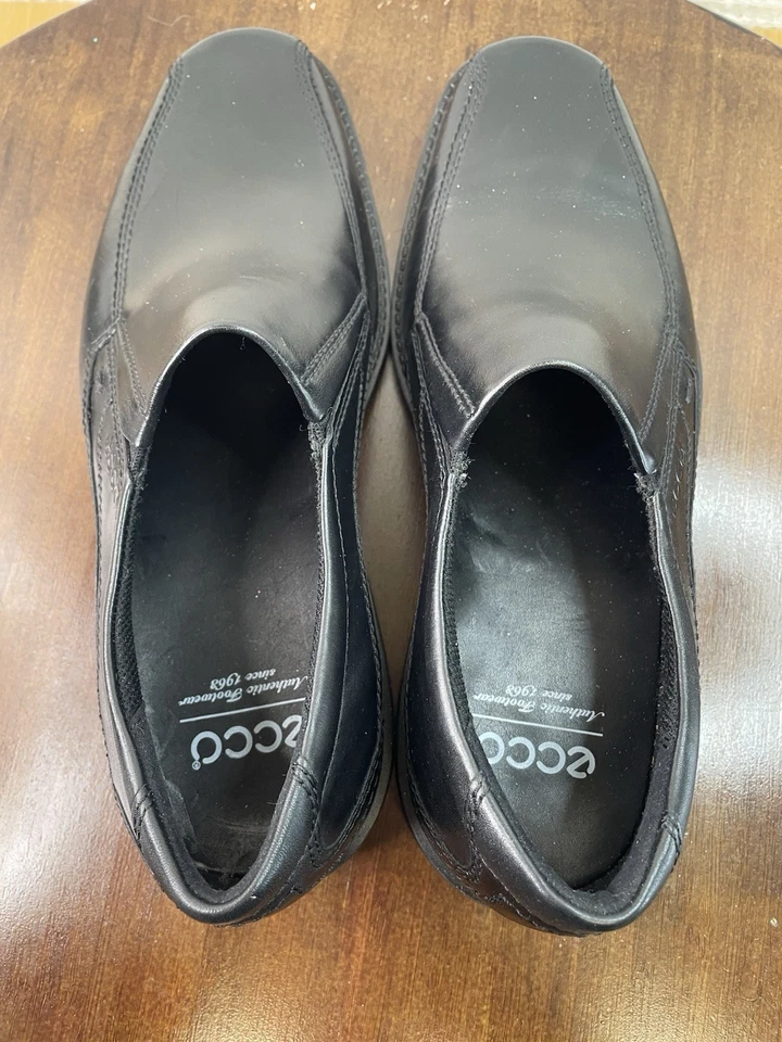 ECCO New Jersey Black Men's Leather Slip-on Size EU 41 US 7-7.5 Comfort Academia - Image 4 of 4