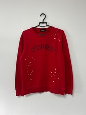 Dsquared2 Icon Sweatshirt Canada Red Paint Big Logo Pullover Hoodie Rare XL