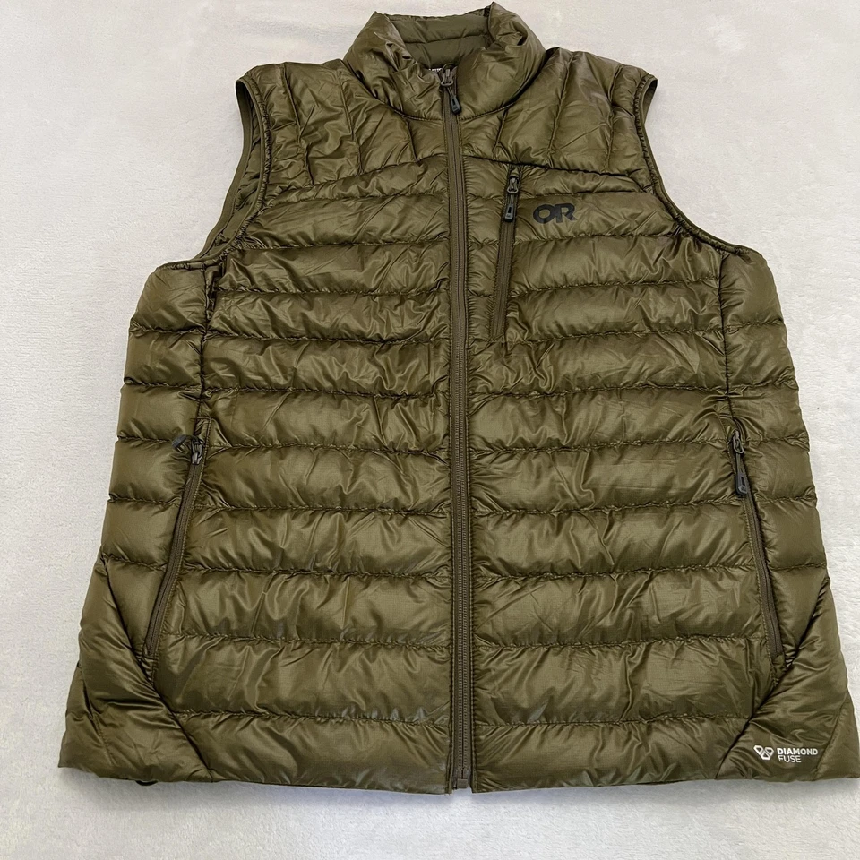Outdoor Research Helium Down Vest Mens Medium Green Diamond Fuse Nylon Outdoor - Image 2 of 4