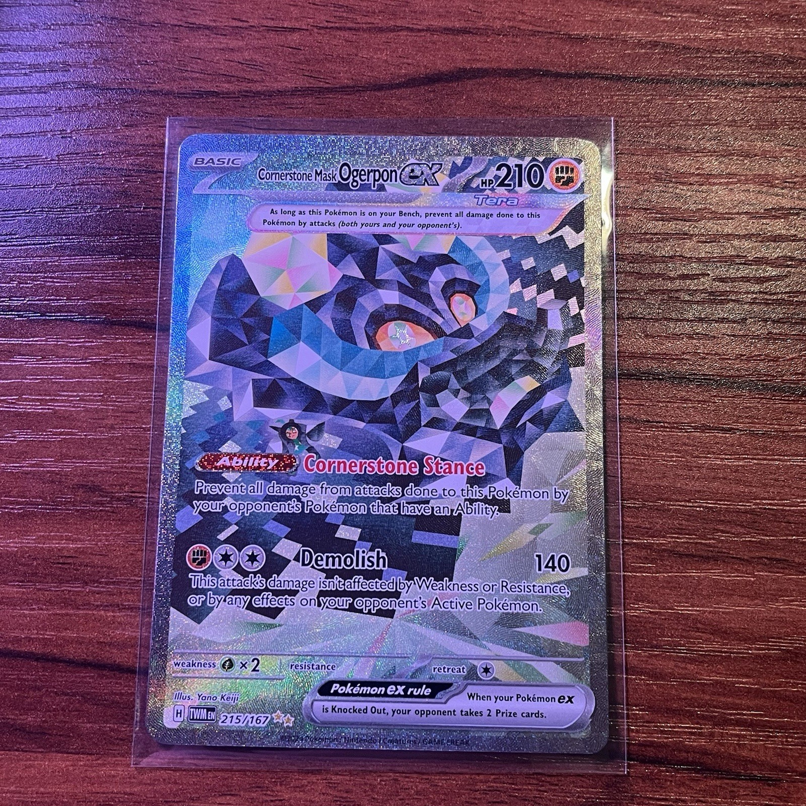 Cornerstone Mask Ogerpon ex 215/167 Sv06: Twilight Masquerade Trading Card NM