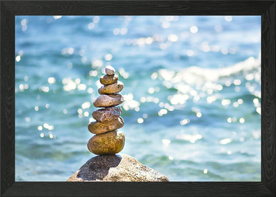 Balancing Stones gerahmtes Wandbild Poster Leinwanddruck Bild