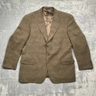 VTG Joseph Abboud Nordstrom Blazer Mens Brown Glen Plaid Wool Made in USA 46R