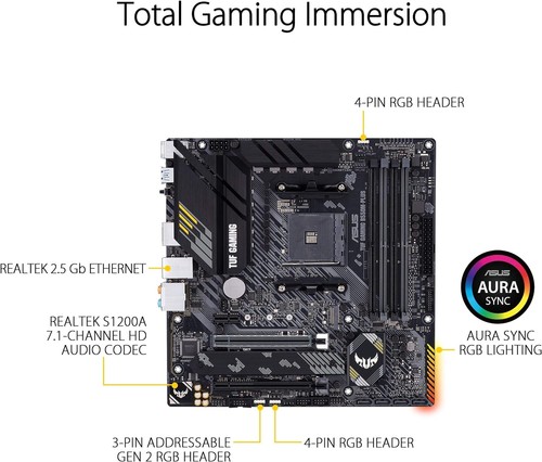 ASUS TUF Gaming B550M-PLUS, AMD B550 (Ryzen AM4) Micro ATX Motherboard (PCIe 4.0 - Imagen 6 de 10