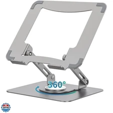 Laptop Stand with 360° Rotating Base, Ergonomic Computer Riser for Desk, Adju...