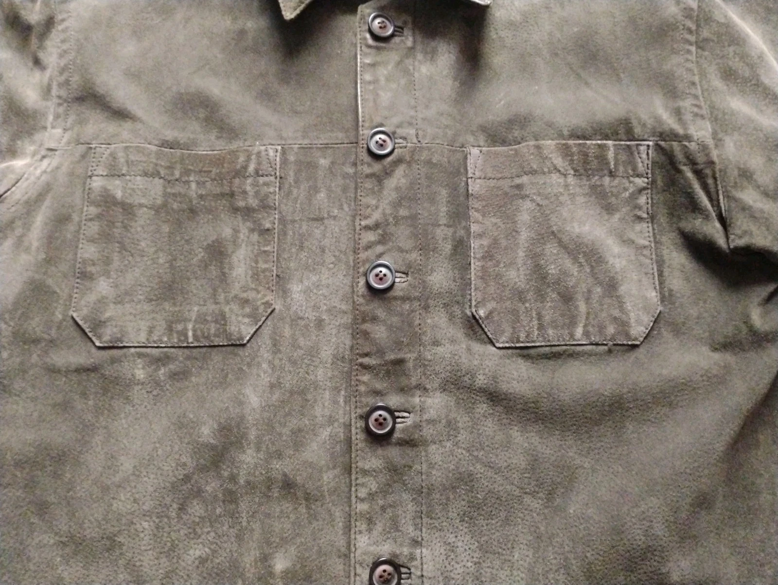 Solitude Leather Shirt Jacket Men's Medium Brown Suede Jacket Paisley Button Up - product detail image 4