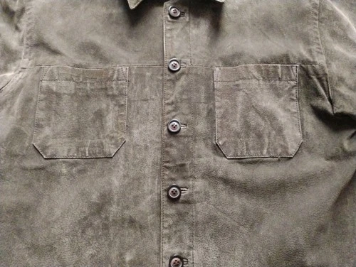 Solitude Leather Shirt Jacket Men's Medium Brown Suede Jacket Paisley Button Up image 4