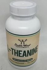 Double Wood Supplements L-Theanine 200mg 120 caps **NEW SEALED** Exp 8/2027