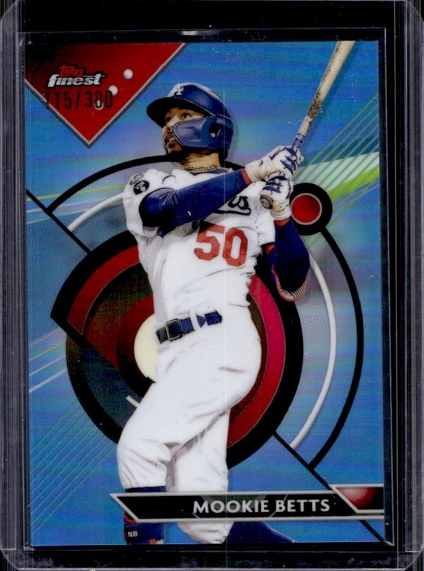 2023 Topps Finest Mookie Betts Sky Blue Refractor #/300 Dodgers