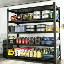 5 Tier Storage Shelves Metal Organizer Rack Garage Shelving Heavy Duty 3000 LBS