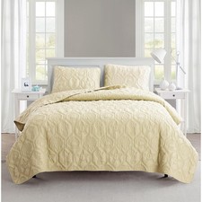 King Size 3-Piece Beach Bedding Set  Reversible Quilt  Matching Shams  Sof...