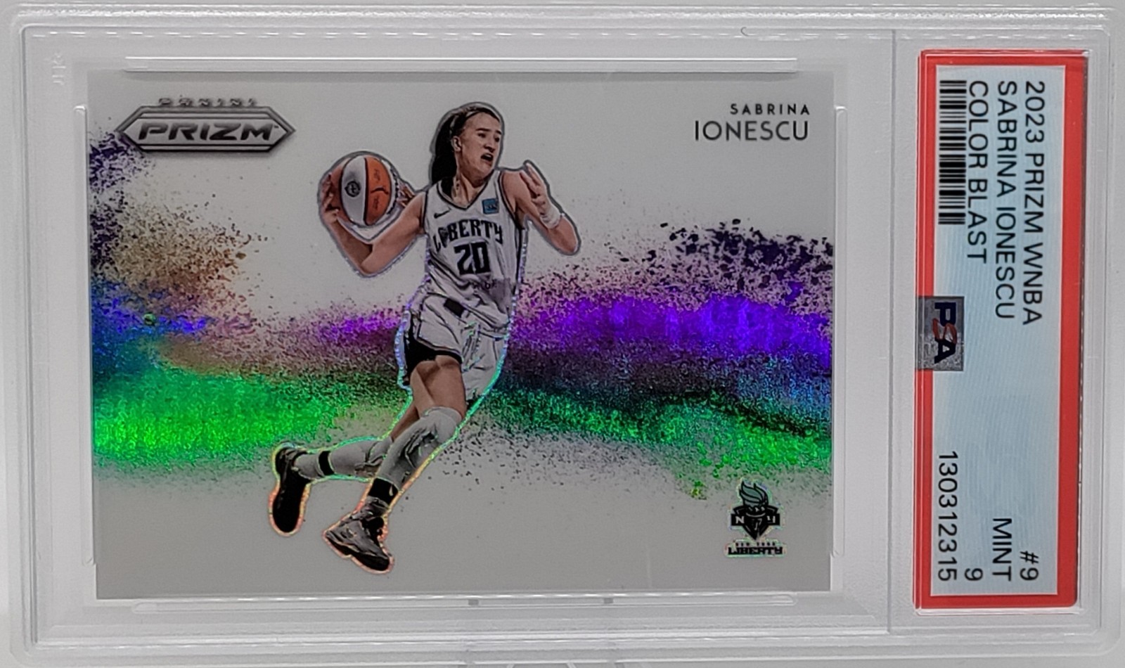 2023 Panini Prizm WNBA PSA 9 Sabrina Ionescu Color Blast #9 LIiberty