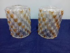 Pair of Vintage 1960’s Glass Ceiling Light shades 14cm tall (5 pairs Available)