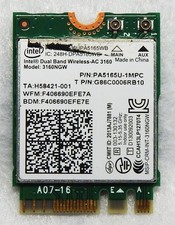 Intel Dual Band Wireless-AC 3160NGW  2.4/5Ghz 802.11a/c WLAN Bluetooth 4.2 Card