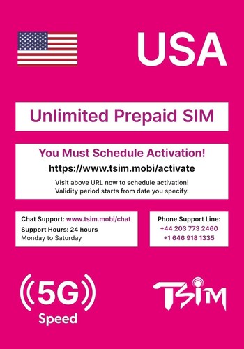 USA SIM Karte für Reisen in die USA. PrePaid. T-Mobile Netz mit unbegrenzten Daten