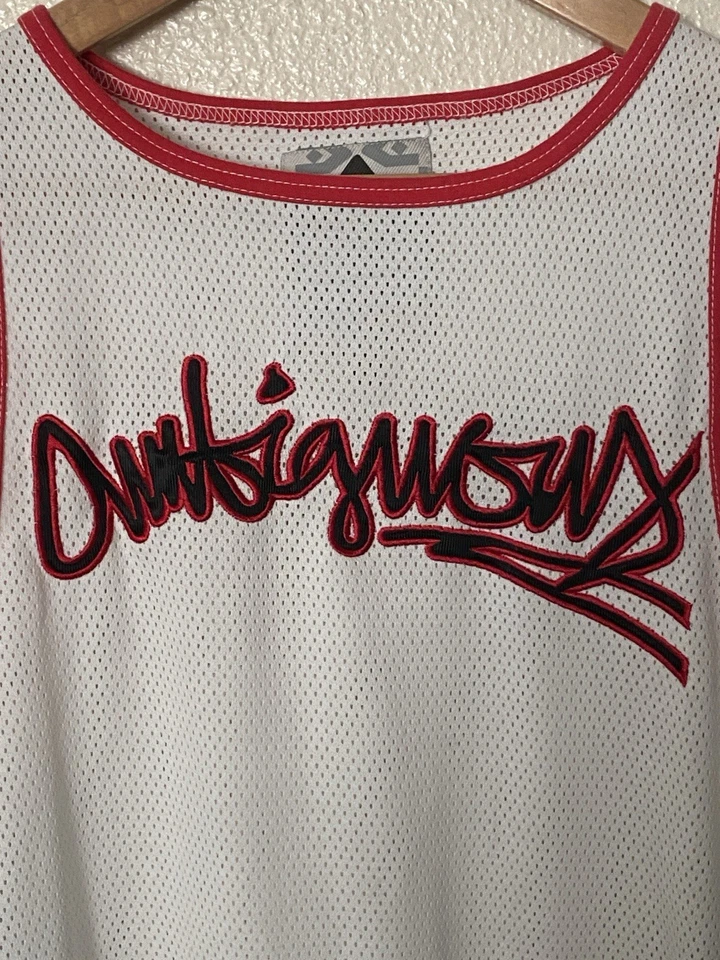 Vintage Ambiguous Men’s Tank Top Mesh Skate Skateboard Surf Hip Hop White Sz L - Image 3 of 4