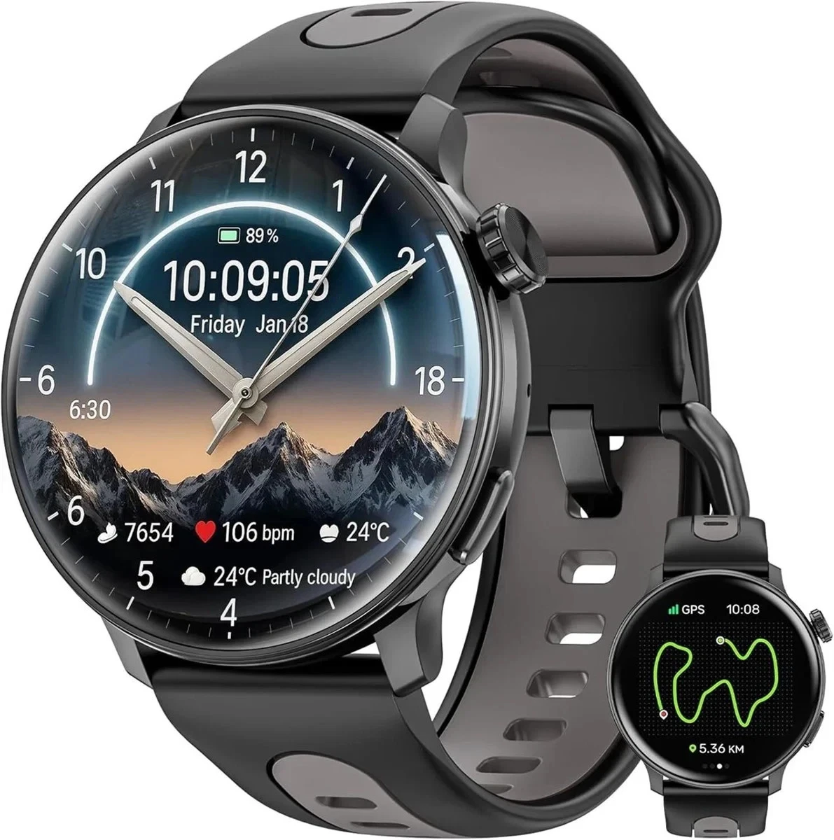 Smart Watch GPS, 1.43" AMOLED Screen Smart Watch for Men/Women Fitness Tracker