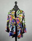 JOSEPH RIBKOFF Multicolor Abstract Art Toggle Button Kimono Jacket Size US 14