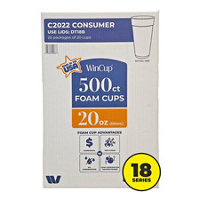    WinCup Foam Drink Cups, White 20OZ. 500CT FREE SAMEDAYY SHIPP  