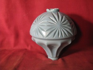 Antique Blue Milk Glass HAWKEYE Lightning Rod Ball