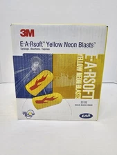 200 Pairs 3M E-A-Rsoft Yellow Neon Blast Foam Ear Plugs NRR 33dB (312-1252)