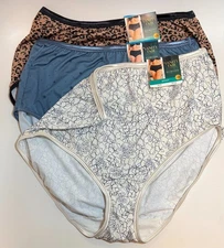 NWT 3 Vanity Fair Illumination 13109 Briefs Panties Leopard/Lace/Stars 9/2XL
