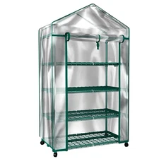 HOME-COMPLETE 4 Tier Mini Greenhouse Portable Greenhouse PVC Cover HC-4201-IMP