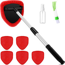 8 Pcs Car Windshield Cleaner Tool Kit with Extendable Handle, Microfiber Towel P