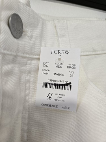 NWT J. Crew Factory Wide Leg Jean, All-day stretch size 28 White - Picture 7 of 7