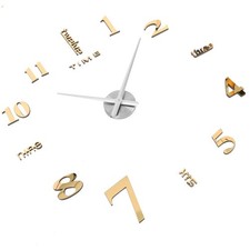  Grande horloge murale 3D moderne sans cadre, nouveauté, Surface miroir,