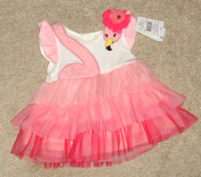 Nannette Baby Girls Pink Flamingo Dress Tulle Skirt Size 6 Months New