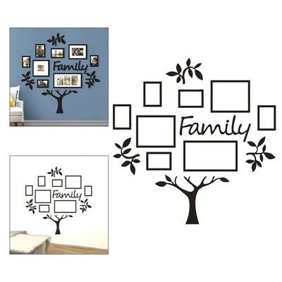 Fotocollage Stammbaum Rahmen Schwarz Acryl Wanddeko für Wohnzimmer