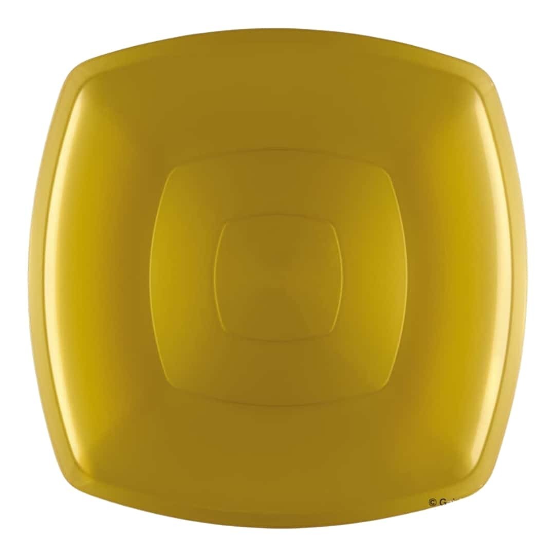 Square Decorative Plates Gold 30Cm 12Pcs Recyclable - GOLDPLAST - Christmas