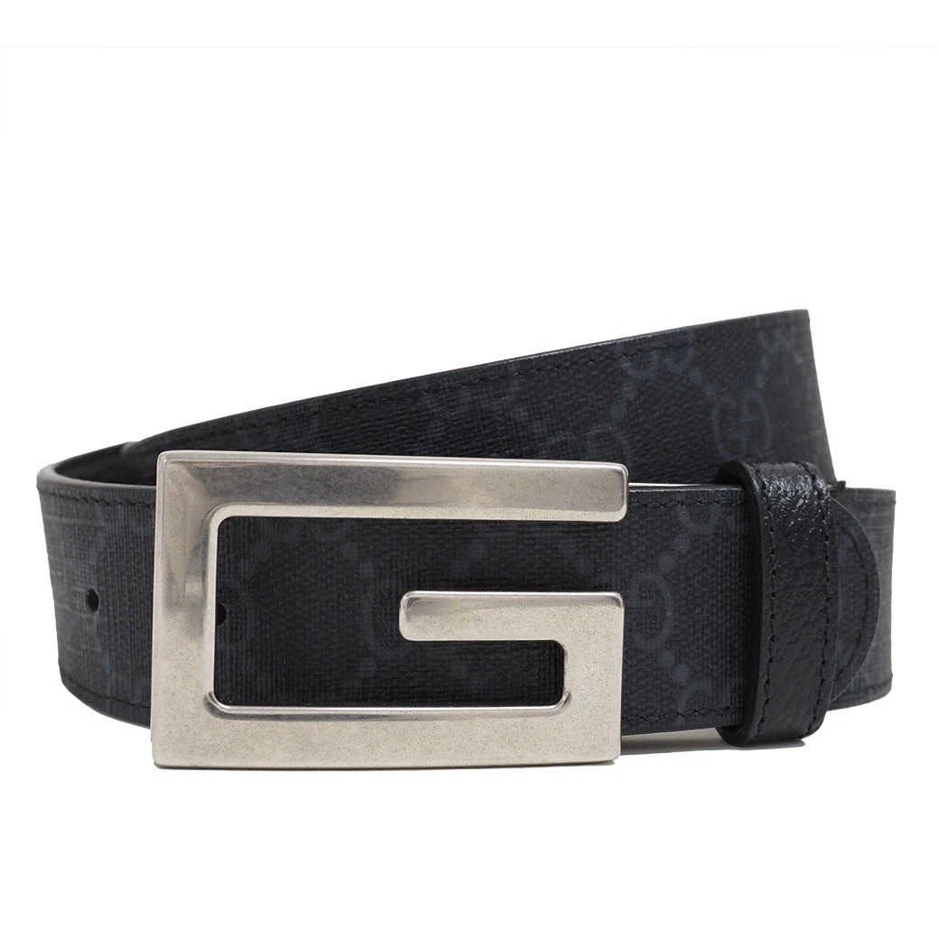 Gucci Ceinture Carrée G Boucle Réversible 35mm 31,5 Pouces Cuir Argent Homme