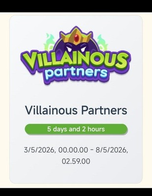Villainous PARTNERS EVENT PRE BOOKING FOR 3rd mei event