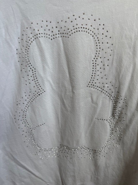 teen white cotton top tee tank shirt size S made in Italy holidays spring summer