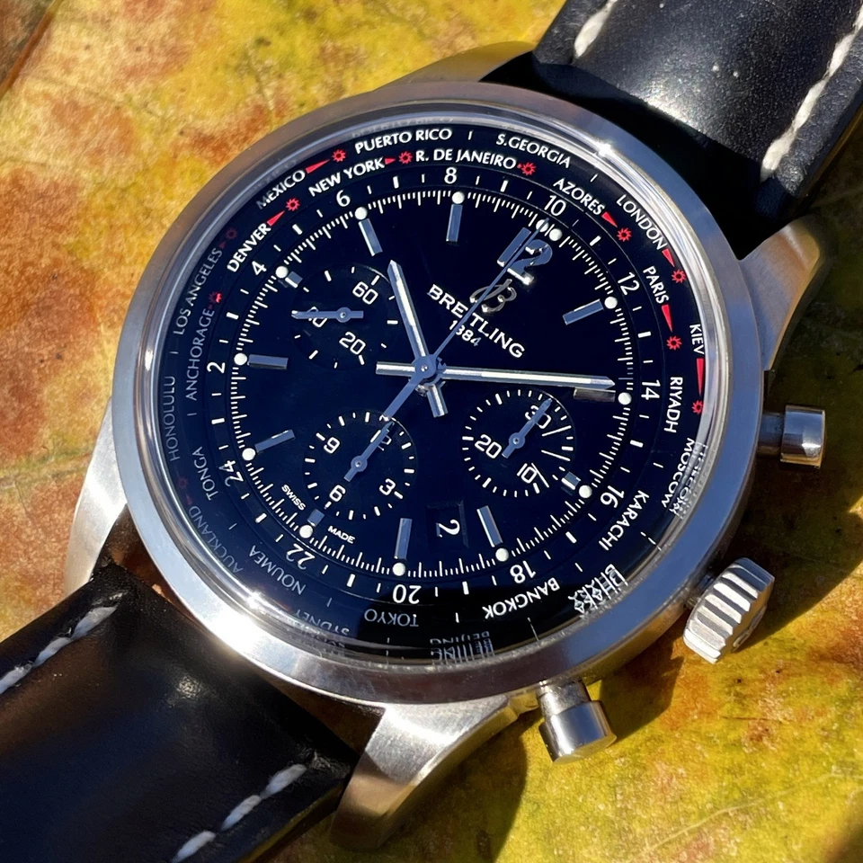🇨🇭🌎 Breitling Transocean Unitime Pilot Chronograph 🌍🇨🇭 - Bild 1 von 4