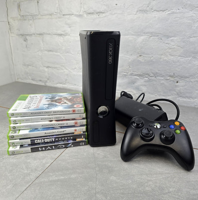 Microsoft Xbox 360 Slim Konsole Bundle getestet Controller Halo COD Spiele