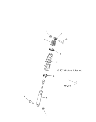 Polaris Compression Spring Bright White, Genuine OEM Part 7044158-133, Qty 1 - Picture 2 of 2