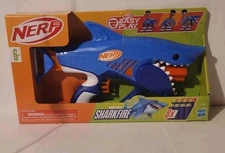 NERF Wild Sharkfire Blaster Toy Gun Easy Play 8 Darts Hasbro Brand New Sealed