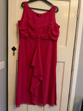 Per Una ladies pink layered floaty long evening dress size 20 worn once