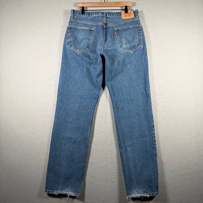 Vintage Levis 505 Regular Fit Mens Blue Straight Leg Denim Jeans