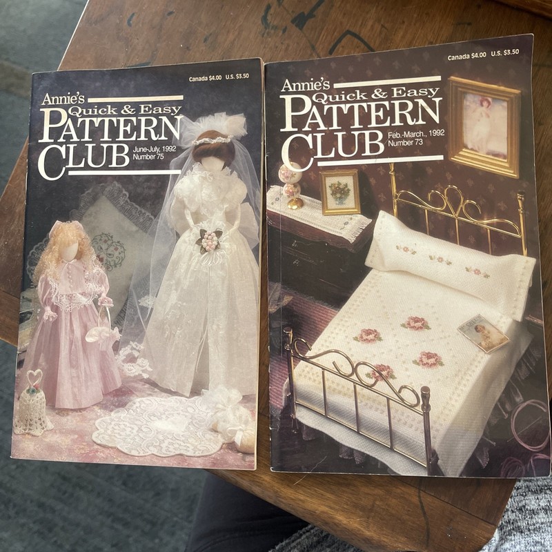2 Annie’s Quick & Easy Pattern Club Magazines - 1992 - Craft Wedding Chicken