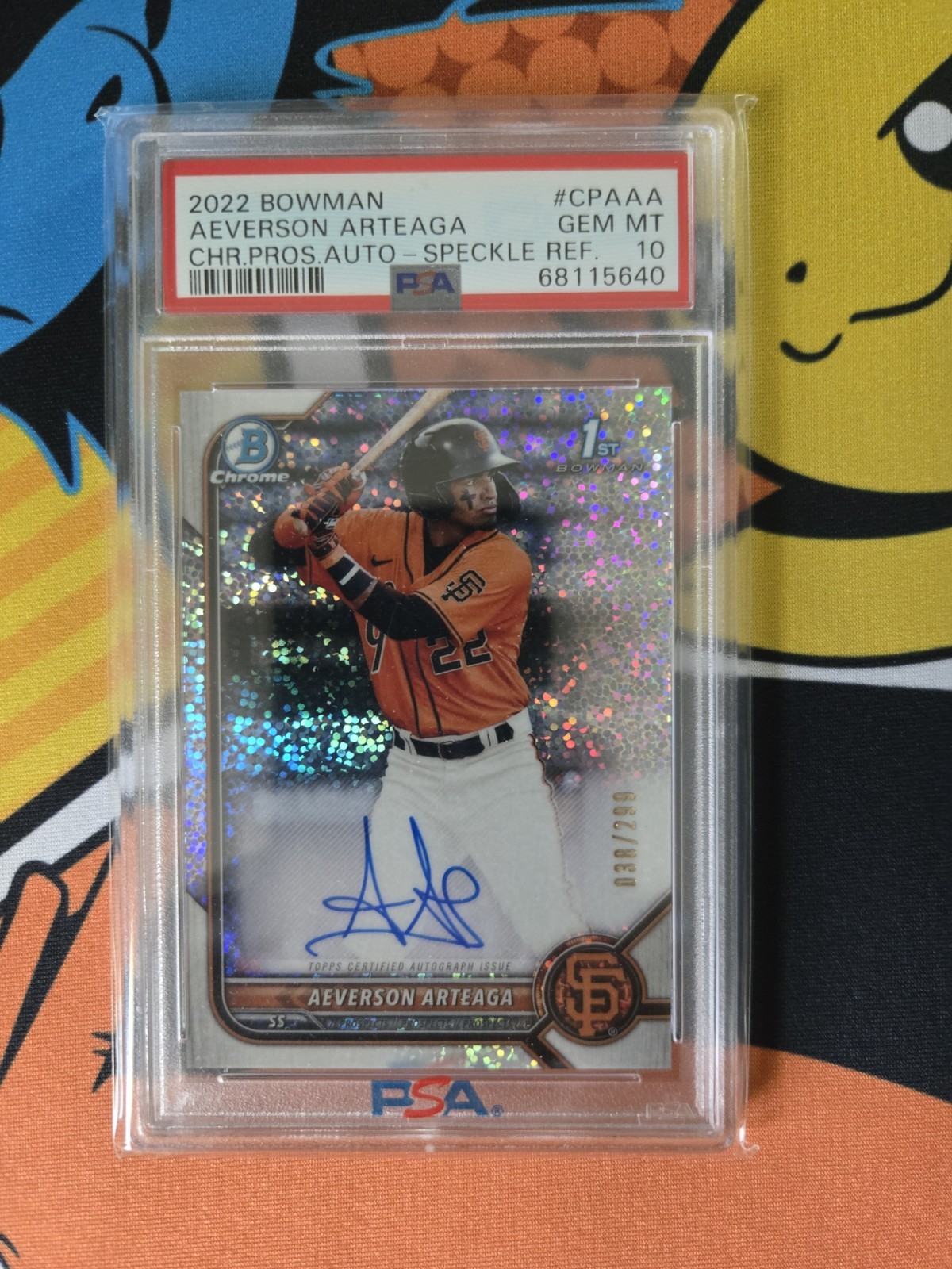 2022 Bowman Chrome Prospects Aeverson Arteaga 1st Bowman Auto /299