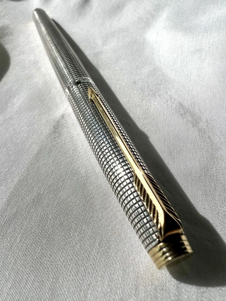 Pluma Estilográfica Parker 75 De Colección Plata de Ley - Plumín Medio Perfección Foto 4 de 4