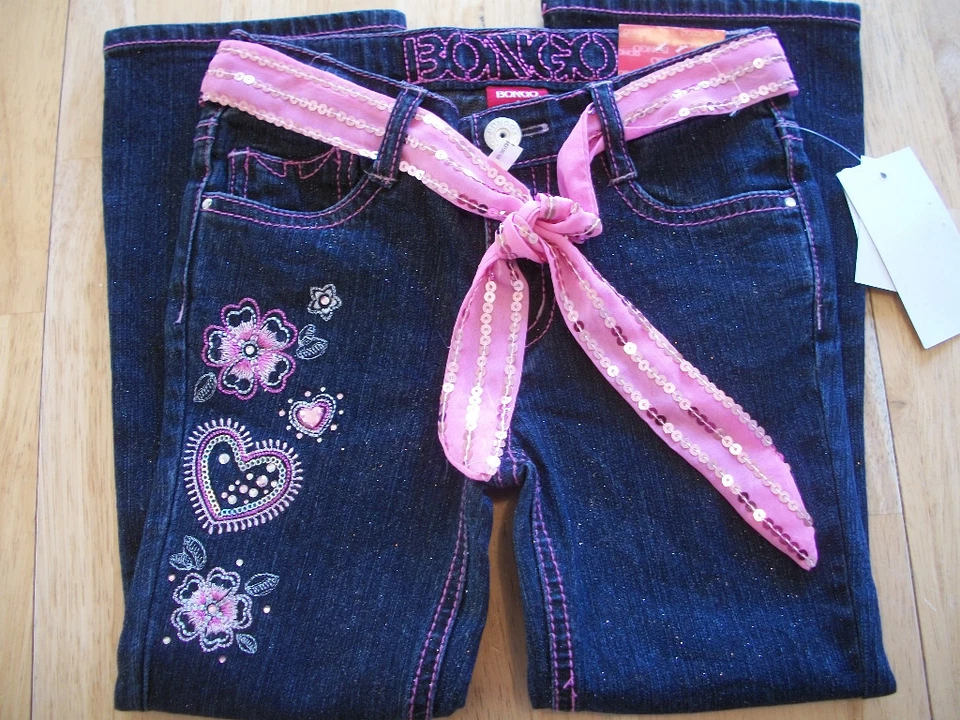 JEANS BRILLANTES BONGO NIÑAS AZUL DENIM TALLA 4 ¡¡DEMASIADO LINDOS!!! Foto 4 de 4