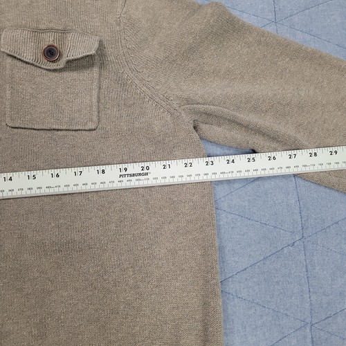 Maglione Banana Republic da uomo taglia XL marrone Henley strutturato a maglia finto collo - Foto 10 di 12